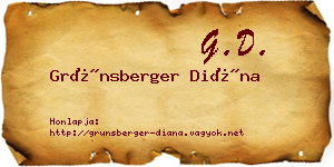 Grünsberger Diána névjegykártya